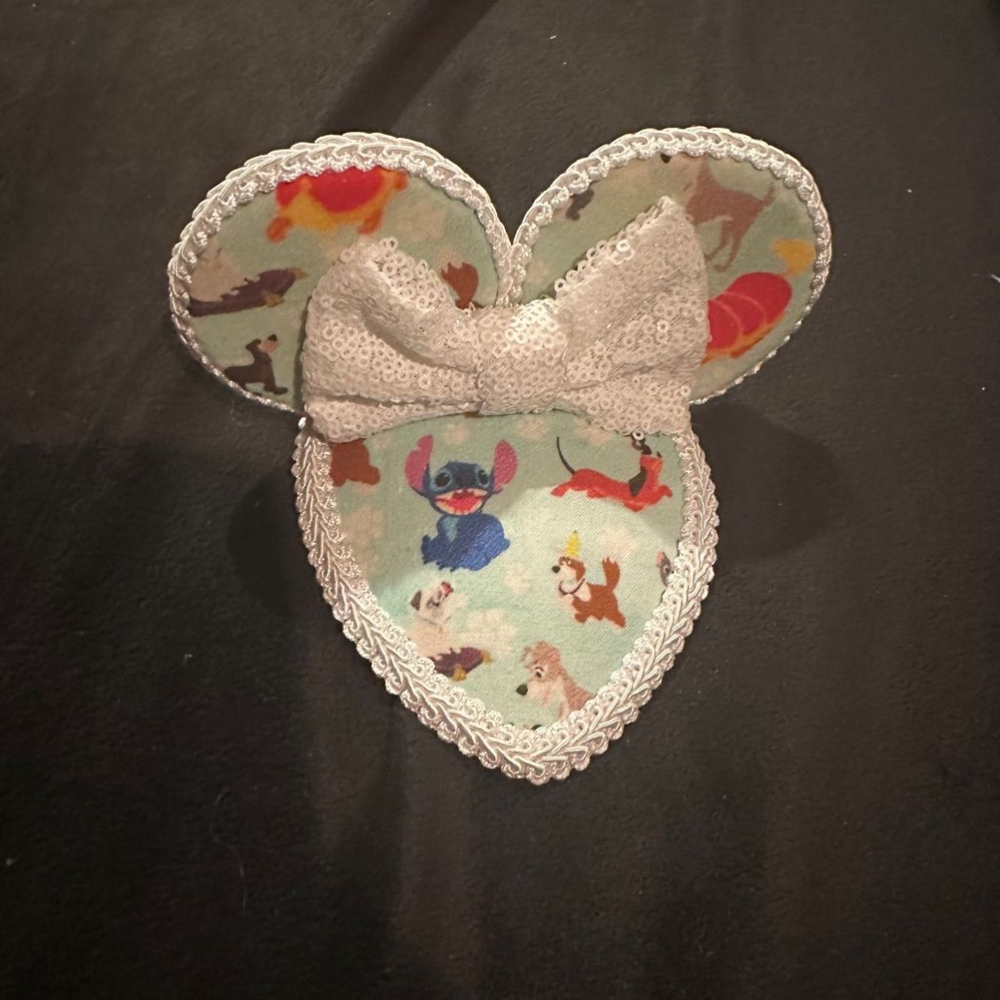 Disney Dogs Mickey Ears Fascinator Cap Blue and White Minnie Mouse Ears